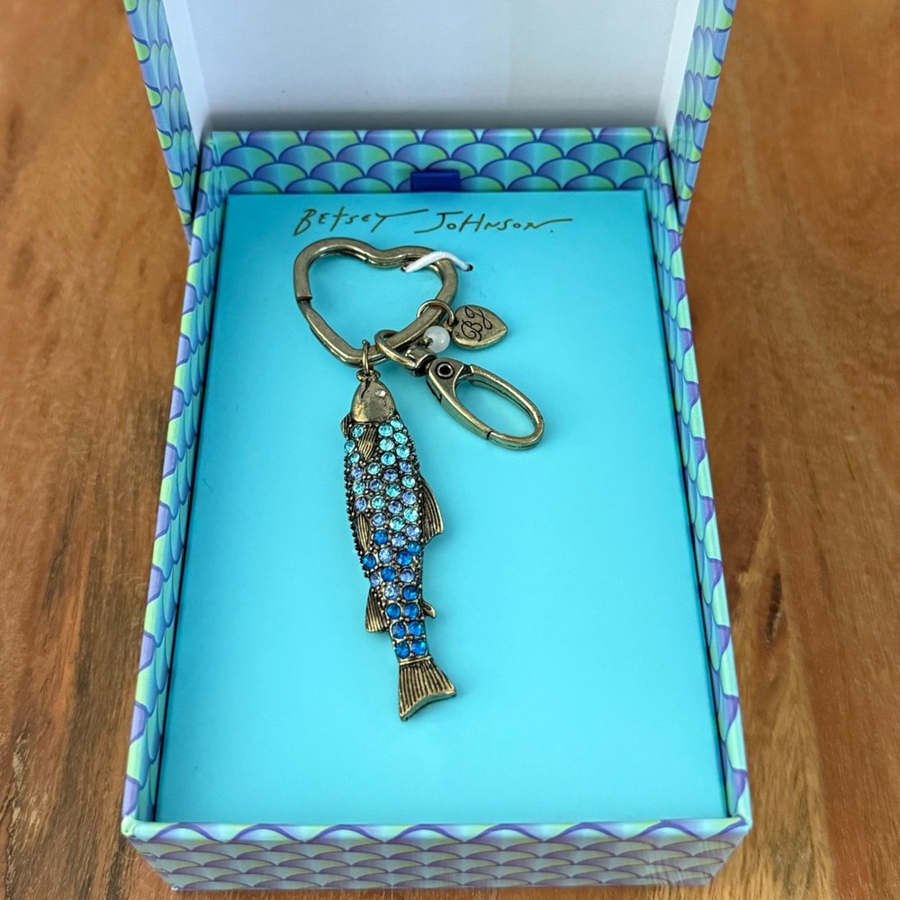 NWT Betsey Johnson Fish Bag Charm/Keychain